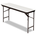 Iceberg OfficeWorks Commercial Wood-Laminate Folding Table, Rectangular, 60" x 18" x 29", Gray Top, Charcoal Base View Product Image