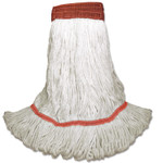 Boardwalk Saddleback Loop-End Wet Mop Heads, Large, White, Rayon, 12/Carton Product Image 