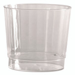 WNA Classic Crystal Plastic Tumblers, 9 oz, Clear, Fluted, Rocks Squat, 20/Pack, 12 Packs/Carton Product Image 