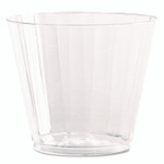 WNA Classic Crystal Plastic Tumblers, 9 oz, Clear, Fluted, Squat, 20/Pack, 12 Packs/Carton Product Image 