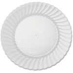 Classicware 9" Round Dinner Plates - Disposable - 9" Diameter - Clear - Polystyrene, Plastic Body - 12/Pack - 15 / Carton - (WNARSCW91512) Product Image 