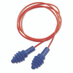 Howard Leight by Honeywell DPAS-30R AirSoft Multiple-Use Earplugs, 27NRR, Red Polycord, Blue, 100/Box Product Image 