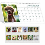 House of Doolittle Puppies Desktop Tent Calendar - Julian Dates - Monthly - 1 Year - January 2018 to December 2018 - 1 Month Double Page Layout Product Image 
