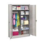Tennsco Jumbo Combination Steel Storage Cabinet, 48w x 24d x 78h, Light Gray Product Image 