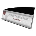 deflecto Interior Image Anti-Glare Sign Holder, Landscape, 8.5 x 2 Insert, Black/Silver Product Image 