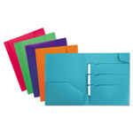 Oxford Divide It Up Four-Pocket Poly Folder, 110-Sheet Capacity, 11 x 8.5, Randomly Assorted Colors Product Image 