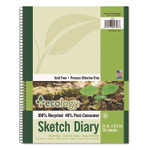 Pacon Ecology Sketch Diary, 60 lb Text Paper Stock, Green Cover, (70) 11 x 8.5 Sheets Product Image 