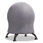 Safco Zenergy Ball Chair, Backless, Supports Up to 250 lb, Gray Fabric Seat, Black Base Product Image 