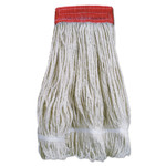 Boardwalk Wideband Looped-End Mop Heads, 20 oz, Natural w/Red Band, 12/Carton Product Image 