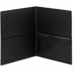 Smead Letter Pocket Folder - 8 1/2" x 11" - 50 Sheets Capacity - 2 Pocket(s) - Polypropylene - Black - (SMD87700) Product Image 