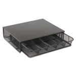 Safco One Drawer Hospitality Organizer, 5 Compartments, 12.5 x 11.25 x 3.25, Black Product Image 