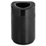 Open Top Round Waste Receptacle, 30 gal, Steel, Black (SAF9920BL) Product Image 