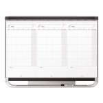 Quartet Prestige 2 Total Erase Three-Month Calendar, 36" x 24", White Surface, Graphite Gray Fiberboard/Plastic Frame Product Image 