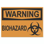 Headline Sign OSHA Safety Signs, WARNING BIOHAZARD, Orange/Black, 10 x 14 Product Image 