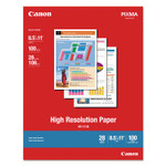 Canon High Resolution Paper, 8.5 x 11, Matte White, 100/Pack Product Image 