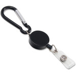 Advantus Metal Badge Reel/Carabiner Set - Nylon, Metal - Black Product Image 