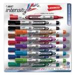 BIC Intensity Advanced Dry Erase Marker, Pocket-Style, Medium Bullet Tip, Assorted Colors, Dozen Product Image 