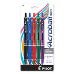 Pilot Acroball Colors Advanced Ink Hybrid Gel Pen, Retractable, Medium 1 mm, Assorted Ink and Barrel Colors, 5/Pack Product Image 