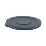 Boardwalk Lids for 32 gal Waste Receptacle, Flat-Top, Round, Plastic, Gray Product Image 