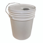 Impact Utility Bucket with Lid, 5 gal, Polyethylene, White, 11.25" dia Product Image 
