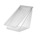 Pactiv Evergreen Plastic Hinged Lid Sandwich Container, 3.25 x 6.5 x 3, Clear, 85/Pack, 3 Packs/Carton Product Image 