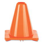 Champion Sports Hi-Visibility Vinyl Cones, 6" Tall, Fluorescent Orange, 9.5" x 9.5" Base Product Image 