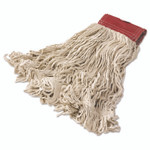Rubbermaid Commercial Super Stitch Cotton Looped End Wet Mop Head, Large, 5" Red Headband Product Image 