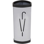 Alba Large Triangular Umbrella Stand - 25.4" Height x 6.1" Width x 13" Depth - Steel, ABS Plastic - Black, Gray Product Image 