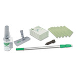 Unger SpeedClean Window Cleaning Kit, 72" to 80", Extension Pole With 8" Pad Holder, Silver/Green Product Image 