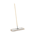 Boardwalk Cotton Dry Mopping Kit, 24 x 5 Natural Cotton Head, 60" Natural Wood Handle Product Image 