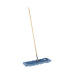 Boardwalk Dry Mopping Kit, 24 x 5 Blue Synthetic Head, 60" Natural Wood/Metal Handle Product Image 