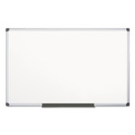 MasterVision Value Melamine Dry Erase Board, 48" x 96", White Surface, Satin Aluminum Frame Product Image 
