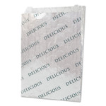Bagcraft Foil/Paper/Honeycomb Insulated Bag, Delicious Labeling, 8" x 2" x 6", White, 1,000/Carton Product Image 