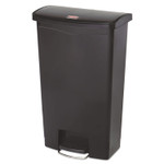 Rubbermaid Commercial Slim Jim Streamline Resin Step-On Container, Front Step Style, 18 gal, Polyethylene, Black Product Image 
