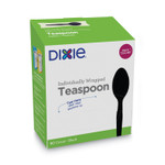 Dixie Grab'N Go Wrapped Cutlery, Spoon, Plastic, Black, 90/Box, 6 Boxes/Carton Product Image 