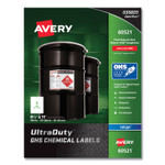 Avery UltraDuty GHS Chemical Waterproof and UV Resistant Labels, 8.5 x 11, White, 50/Pack Product Image 
