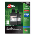 Avery UltraDuty GHS Chemical Waterproof and UV Resistant Labels, 2 x 4, White, 10/Sheet, 50 Sheets/Pack Product Image 