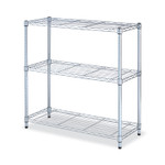 Alera Residential Wire Shelving, Three-Shelf, 36w x 14d x 36h, Silver Product Image 