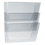 Storex Wall File, 3 Sections, Letter Size, 13" x 4" x 14",  Clear, 3/Set Product Image 