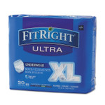 Medline FitRight Ultra Protective Underwear, X-Large, 56" to 68" Waist, 20/Pack Product Image 