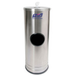 PURELL Dispenser Stand for Sanitizing Wipes, 1,500 Wipe Capacity, 10.25 x 10.25 x 14.5, Stainless Steel Product Image 