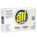 All Free Clear HE Liquid Laundry Detergent, Unscented, 1.6 oz Vend-Box, 100/Carton Product Image 