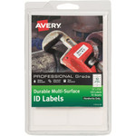 Avery ID Labels - - HeightPermanent Adhesive - Rectangle - White - Film - Water Resistant Product Image 