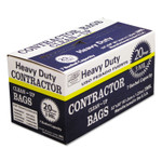 AEP Industries Inc. Heavy-Duty Contractor Clean-Up Bags, 60 gal, 3 mil, 32" x 50", Black, 20/Carton Product Image 