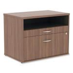Alera Open Office Desk Series Low File Cabinet Credenza, 2-Drawer: Pencil/File, Legal/Letter, 1 Shelf,Walnut,29.5x19.13x22.88 Product Image 
