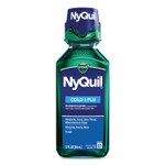 Vicks NyQuil Cold and Flu Nighttime Liquid, 12 oz Bottle, 12/Carton Product Image 