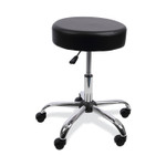 Alera Height Adjustable Lab Stool, Backless, Supports Up to 275 lb, 19.69" to 24.80" Seat Height, Black Seat, Chrome Base Product Image 