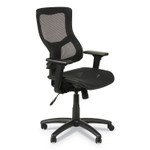 Alera Elusion II Series Suspension Mesh Mid-Back Synchro Seat Slide Chair, Supports 275 lb, 16.34" to 20.35" Seat, Black Product Image 