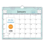 Rue Du Flore Wall Calendar, Floral Artwork, 11 x 8.75, White/Jade/Lavender Sheets, 12-Month (Jan to Dec): 2026 Product Image 