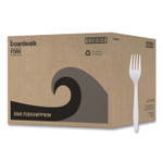 Boardwalk Heavyweight Wrapped Polypropylene Cutlery, Fork, Plastic, White, 1,000/Carton Product Image 